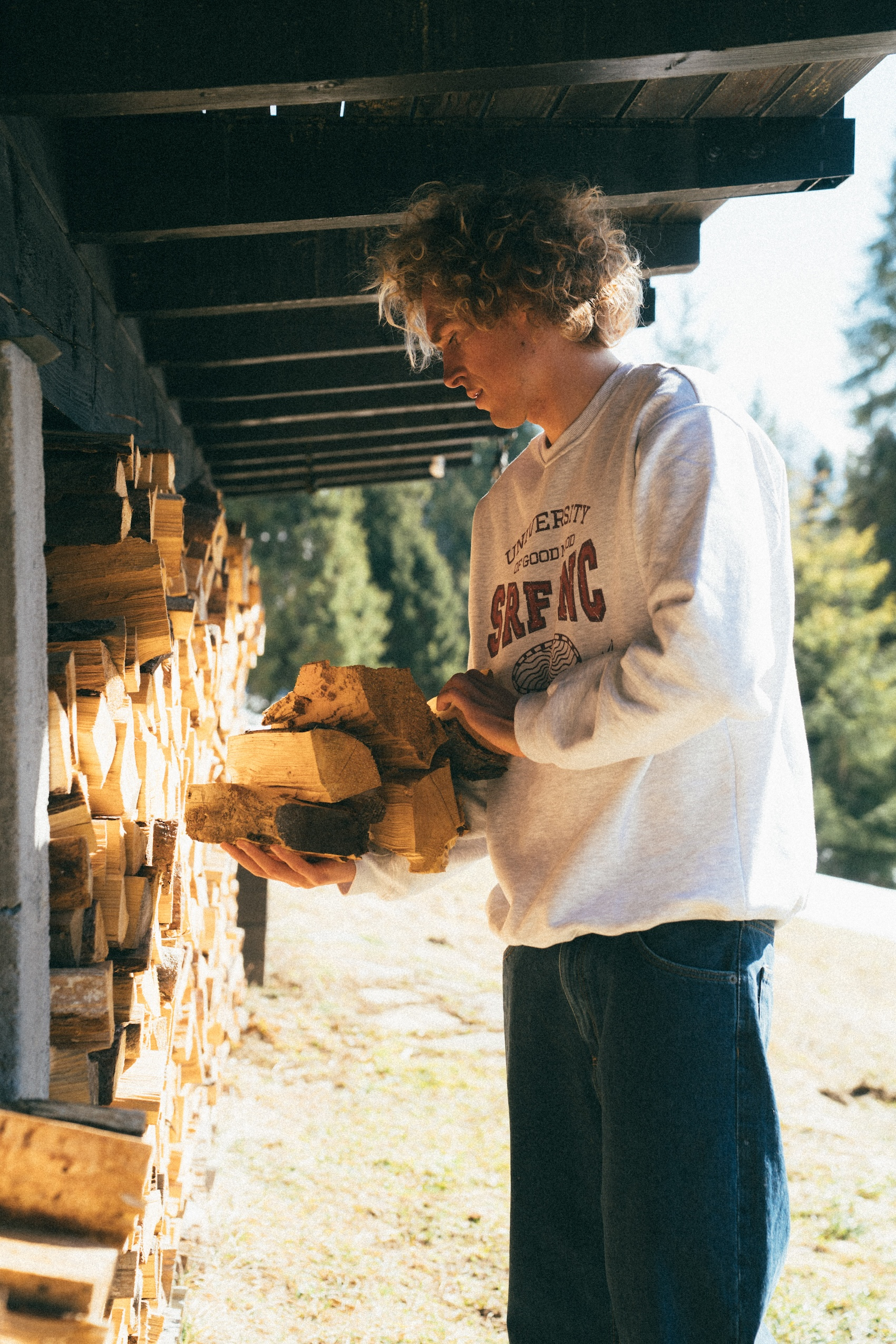 University Melange Sweat- Light Grey