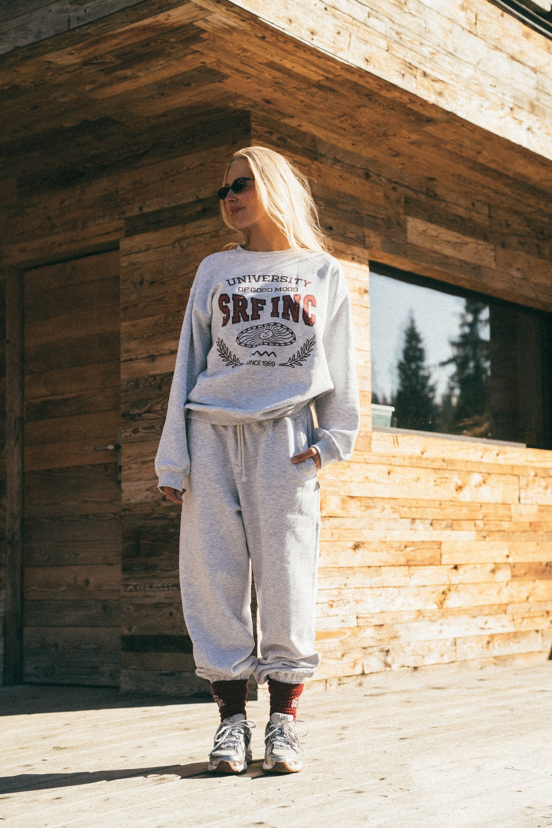 University Melange Joggers - Light Grey