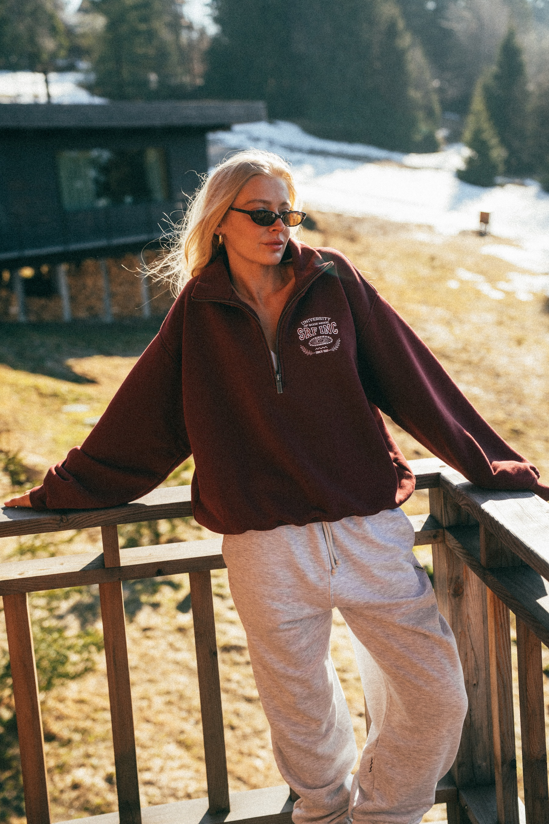 University Zip Sweat - Burgundy University Zip Sweat - Burgundy