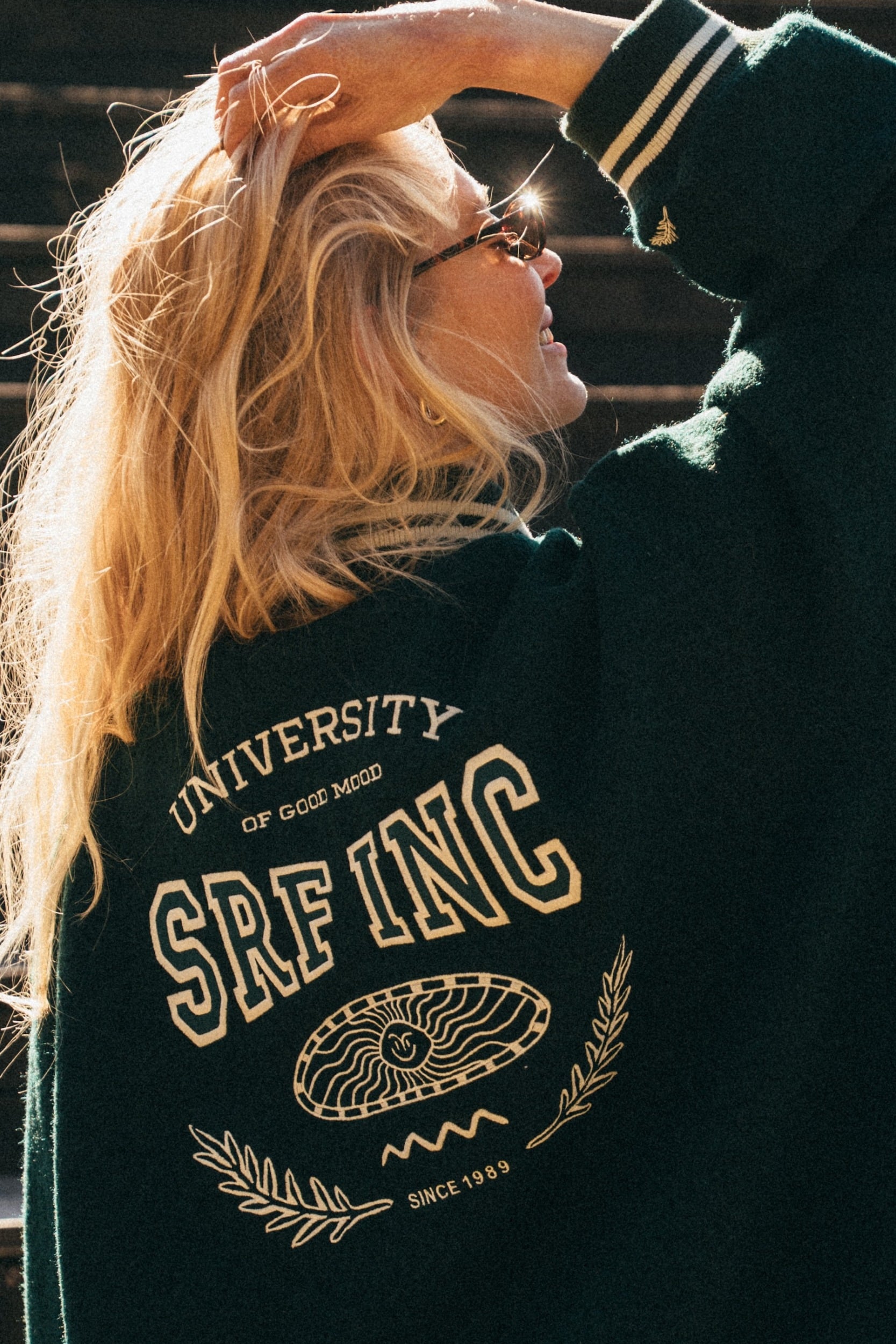 University Boyfriend Jacket - Bottle Green