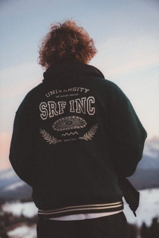University Boyfriend Jacket - Bottle Green