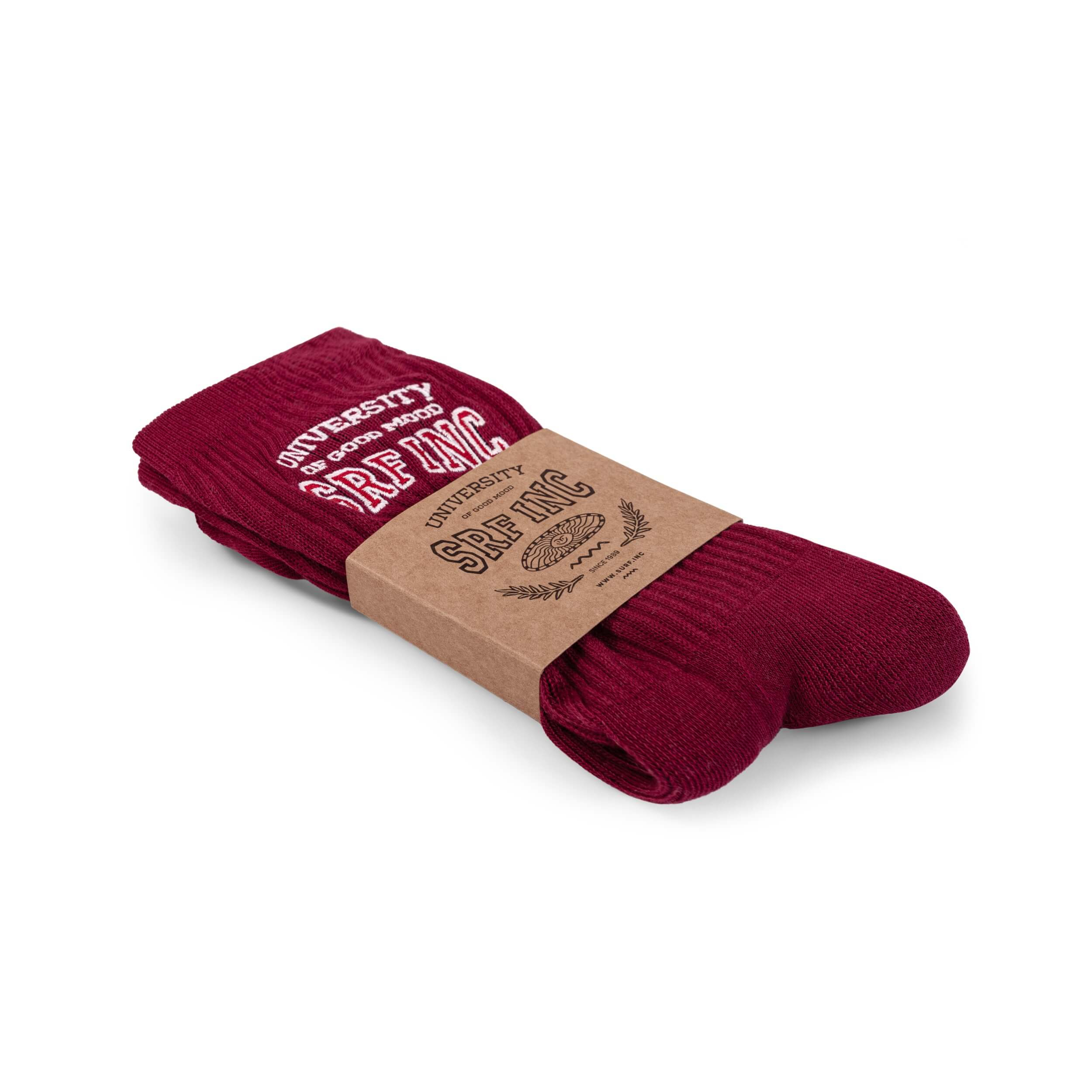 University Burgundy Socks