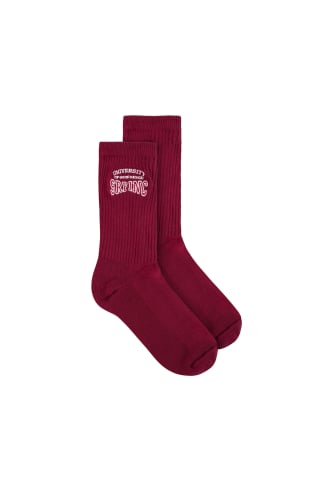 University Burgundy Socks