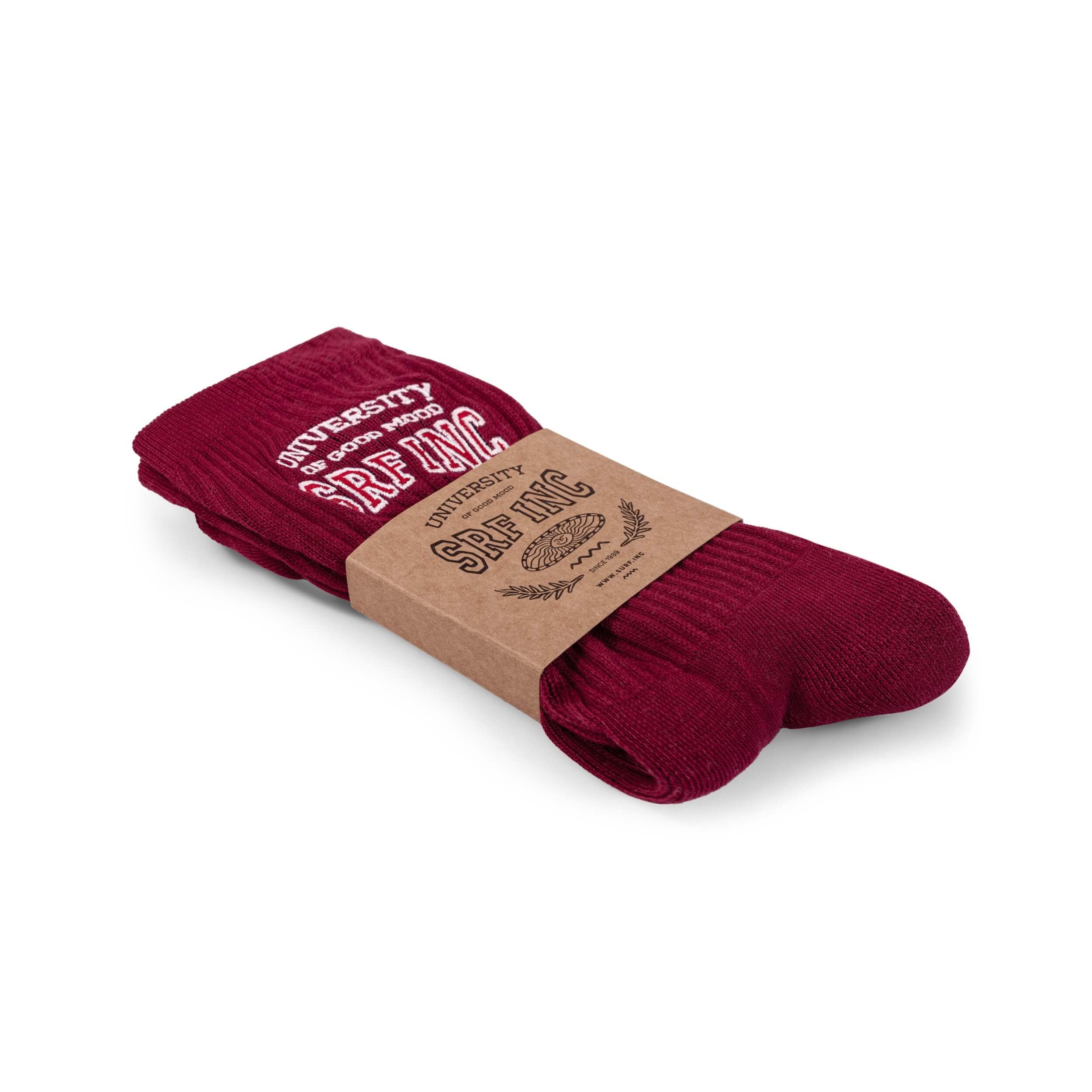 University Burgundy Socks