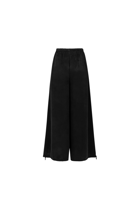Cupro Puff Leg Pants - Space Black Cupro Puff Leg Pants - Space Black