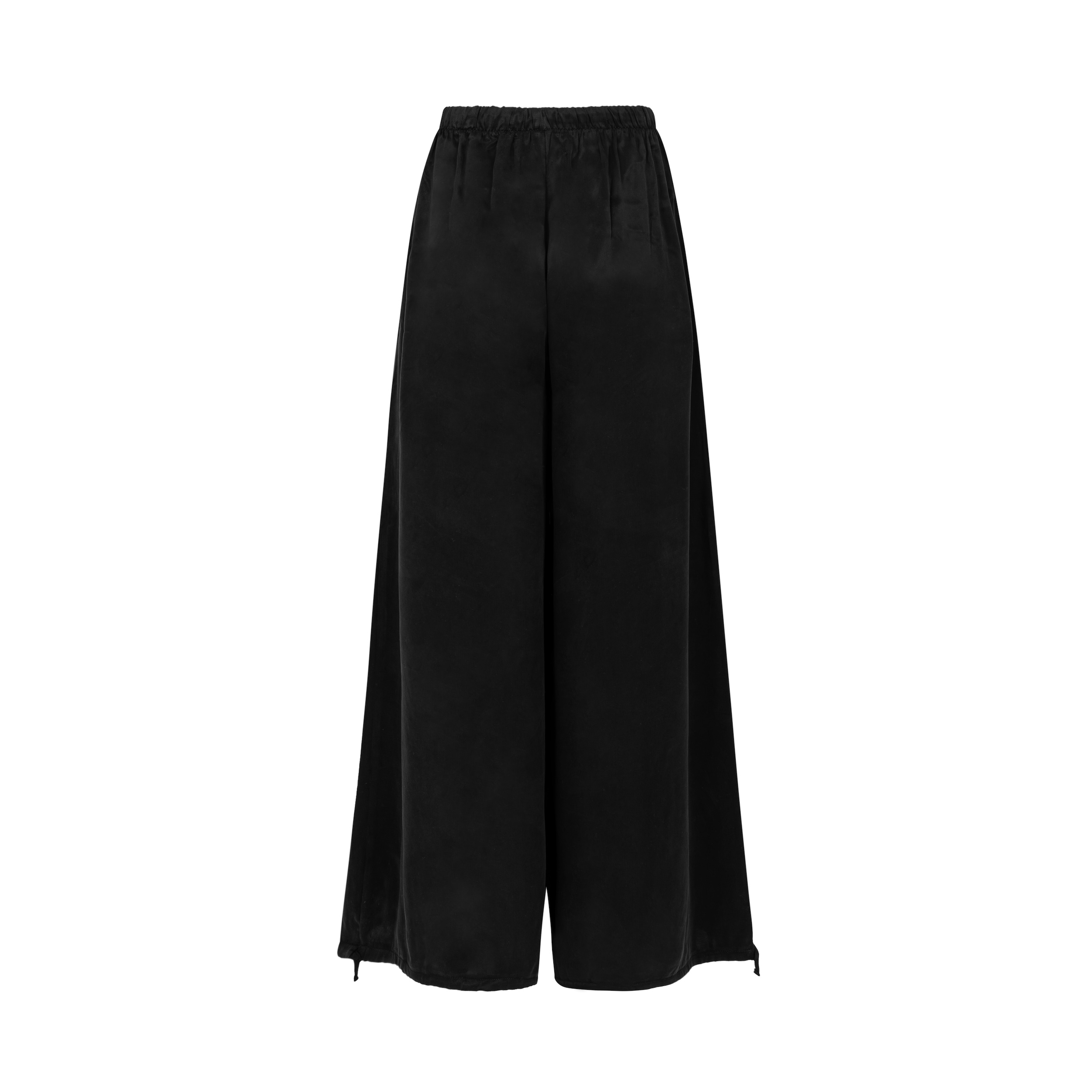 Cupro Puff Leg Pants - Space Black