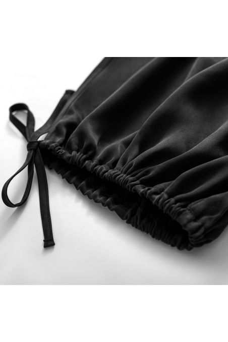 Cupro Puff Leg Pants - Space Black Cupro Puff Leg Pants - Space Black