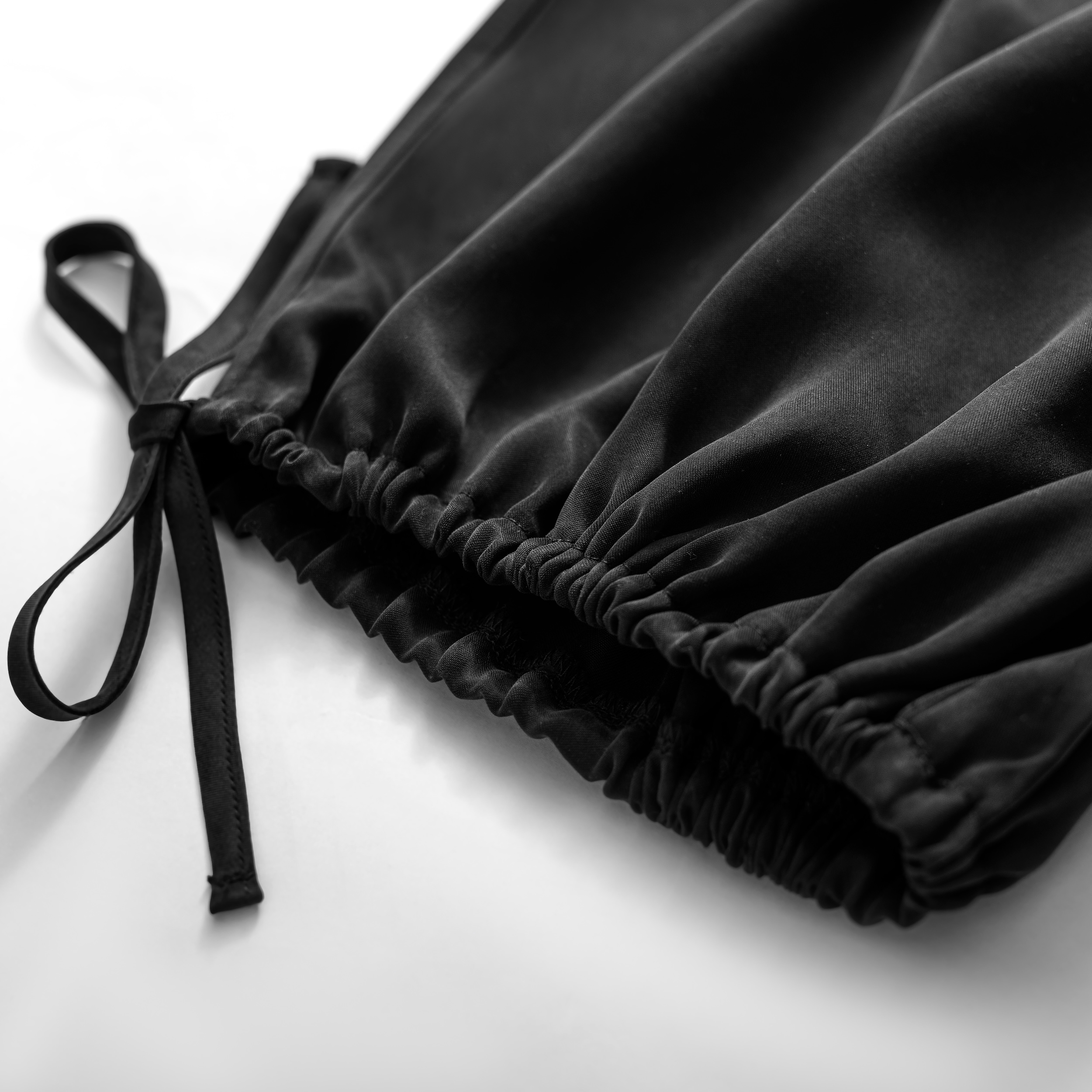 Cupro Puff Leg Pants - Space Black