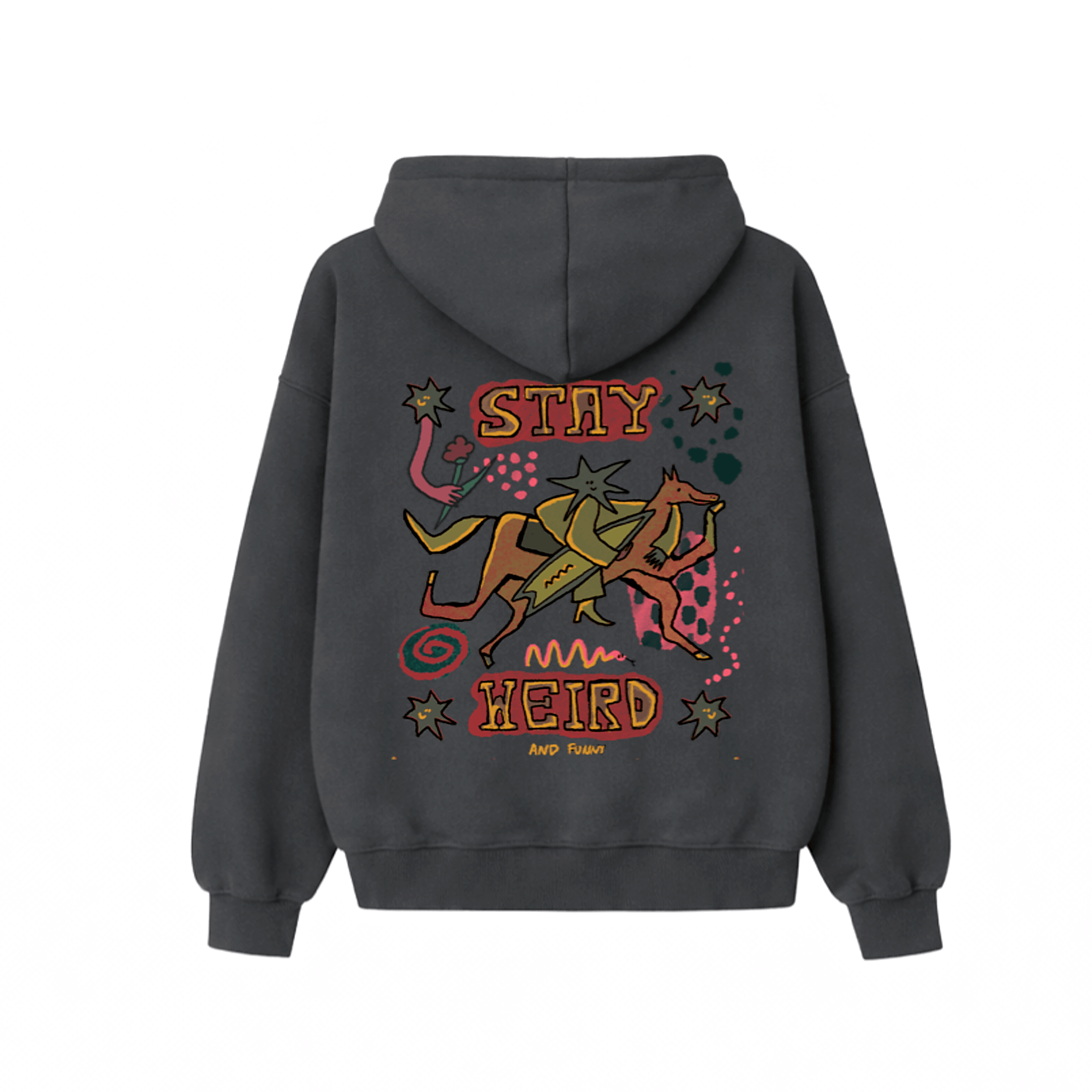 Stay Weird Hoodie - Stone Grey