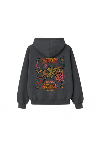 Stay Weird Hoodie - Stone Grey