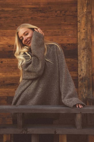 Beach Bum Sweater - Brownie