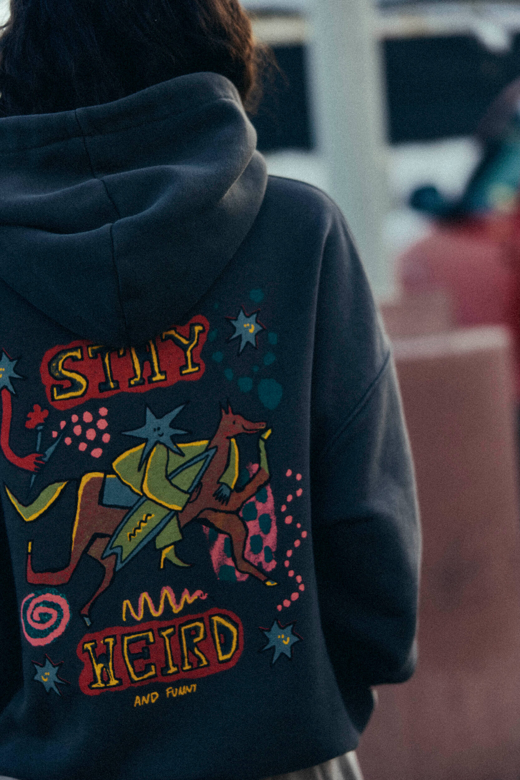 Stay Weird Hoodie - Stone Grey Stay Weird Hoodie - Stone Grey
