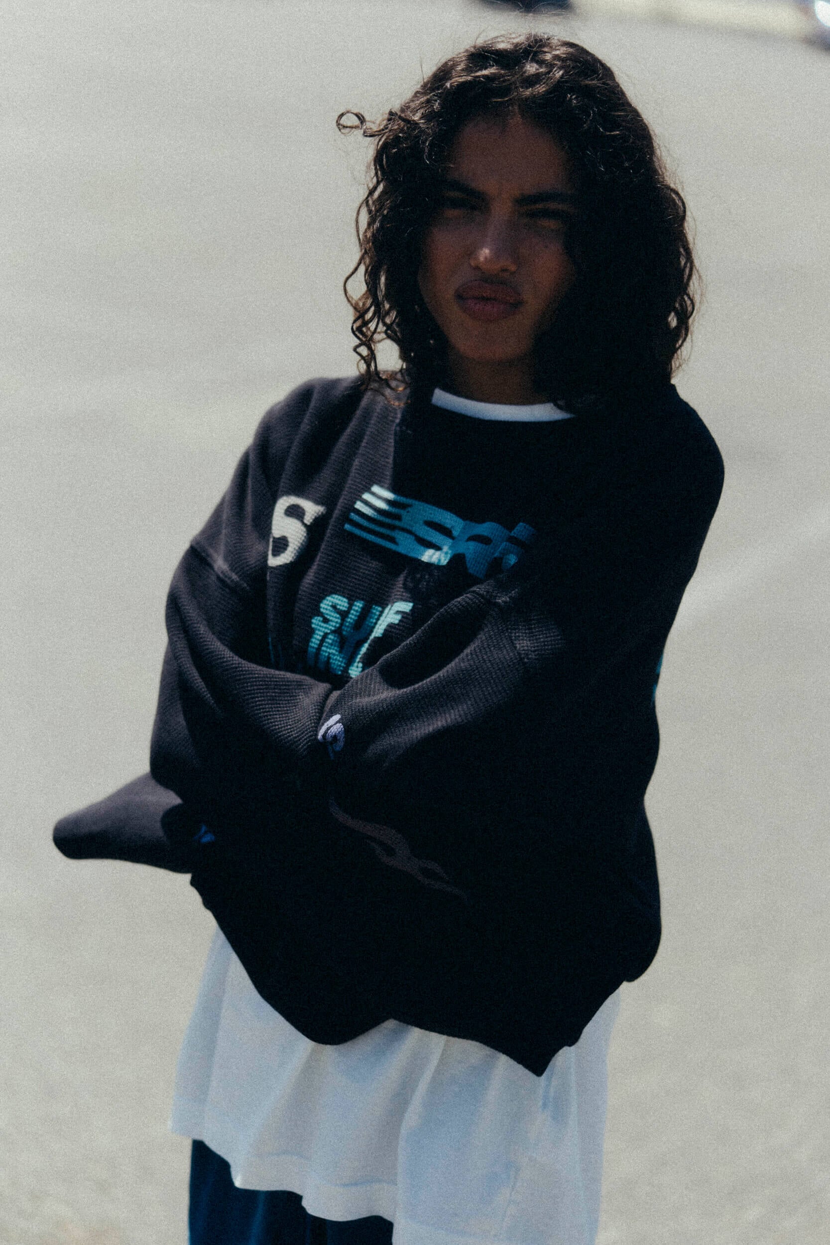 Wide Waffle Longsleeve - Space Black