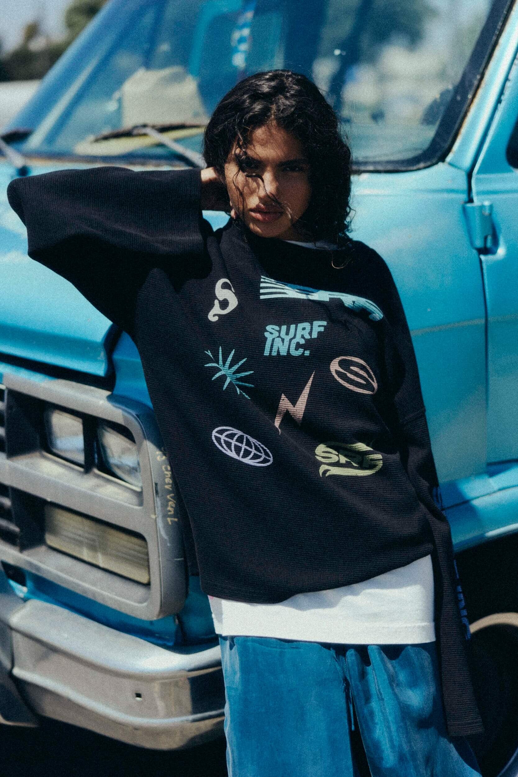 Wide Waffle Longsleeve - Space Black