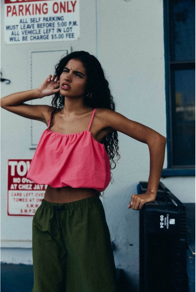 Parachute Bauble Top - Deep Pink