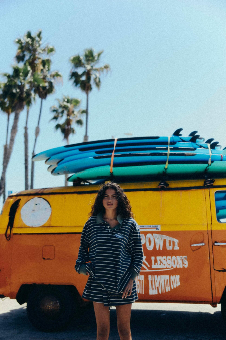 Striped Rugby Polo - Navy Blue Striped Rugby Polo - Navy Blue