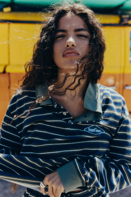 Striped Rugby Polo - Navy Blue Striped Rugby Polo - Navy Blue
