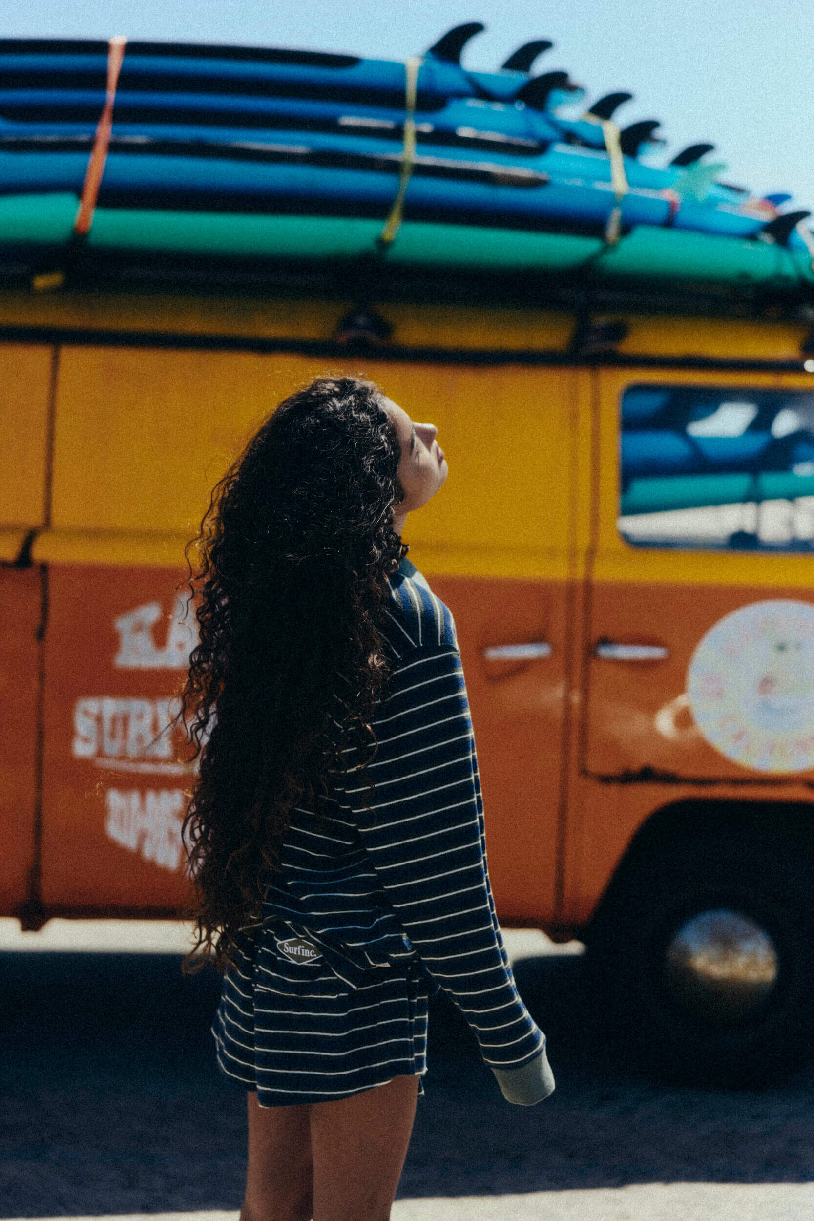 Striped Rugby Polo - Navy Blue