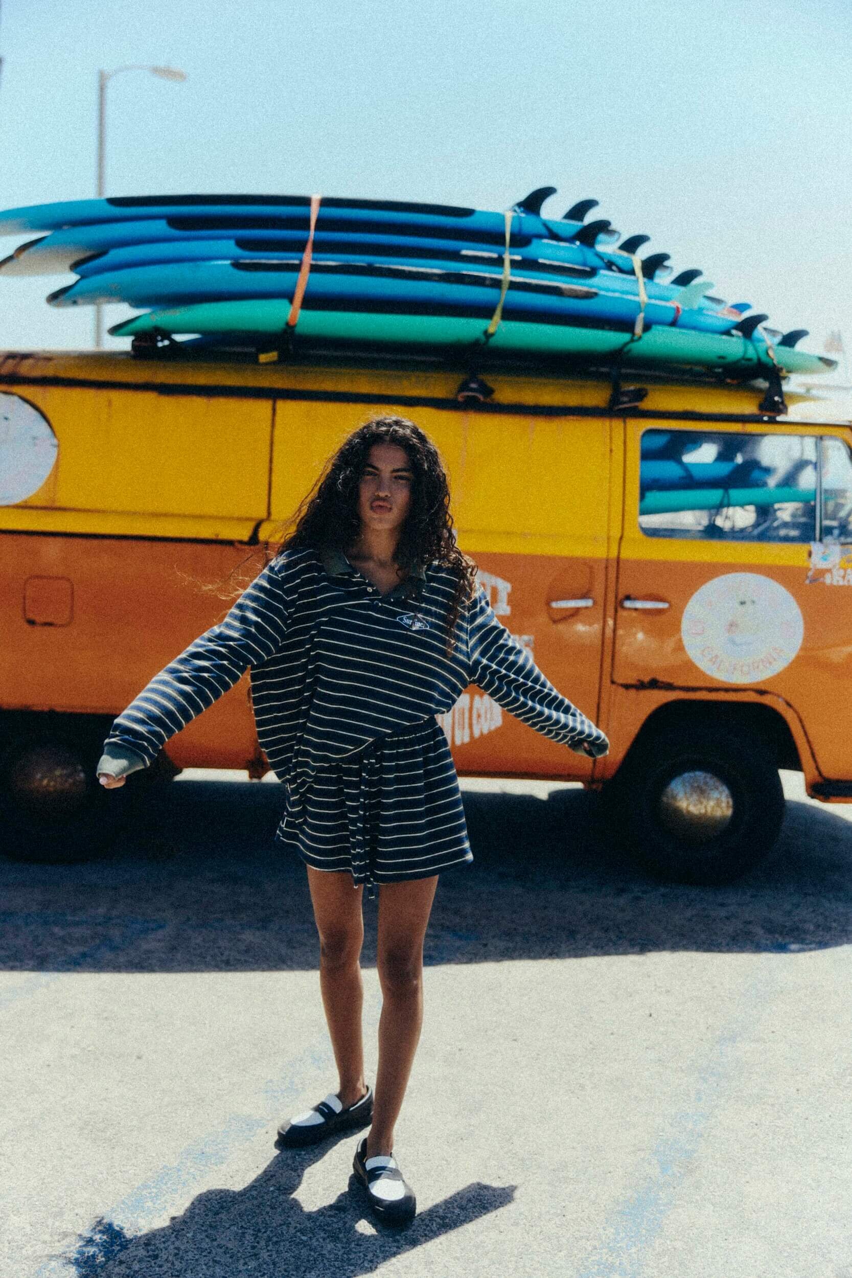 Striped Rugby Shorts - Navy Blue