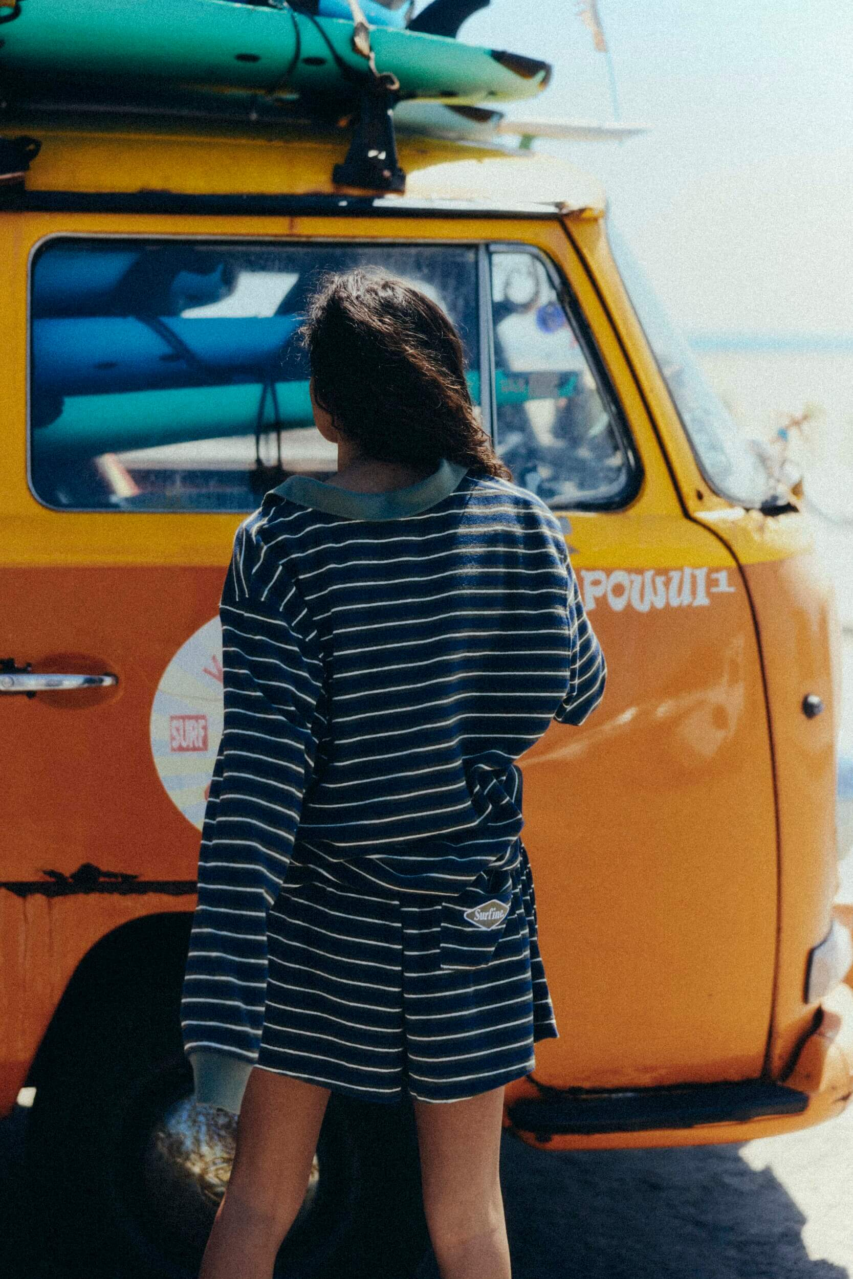 Striped Rugby Shorts - Navy Blue
