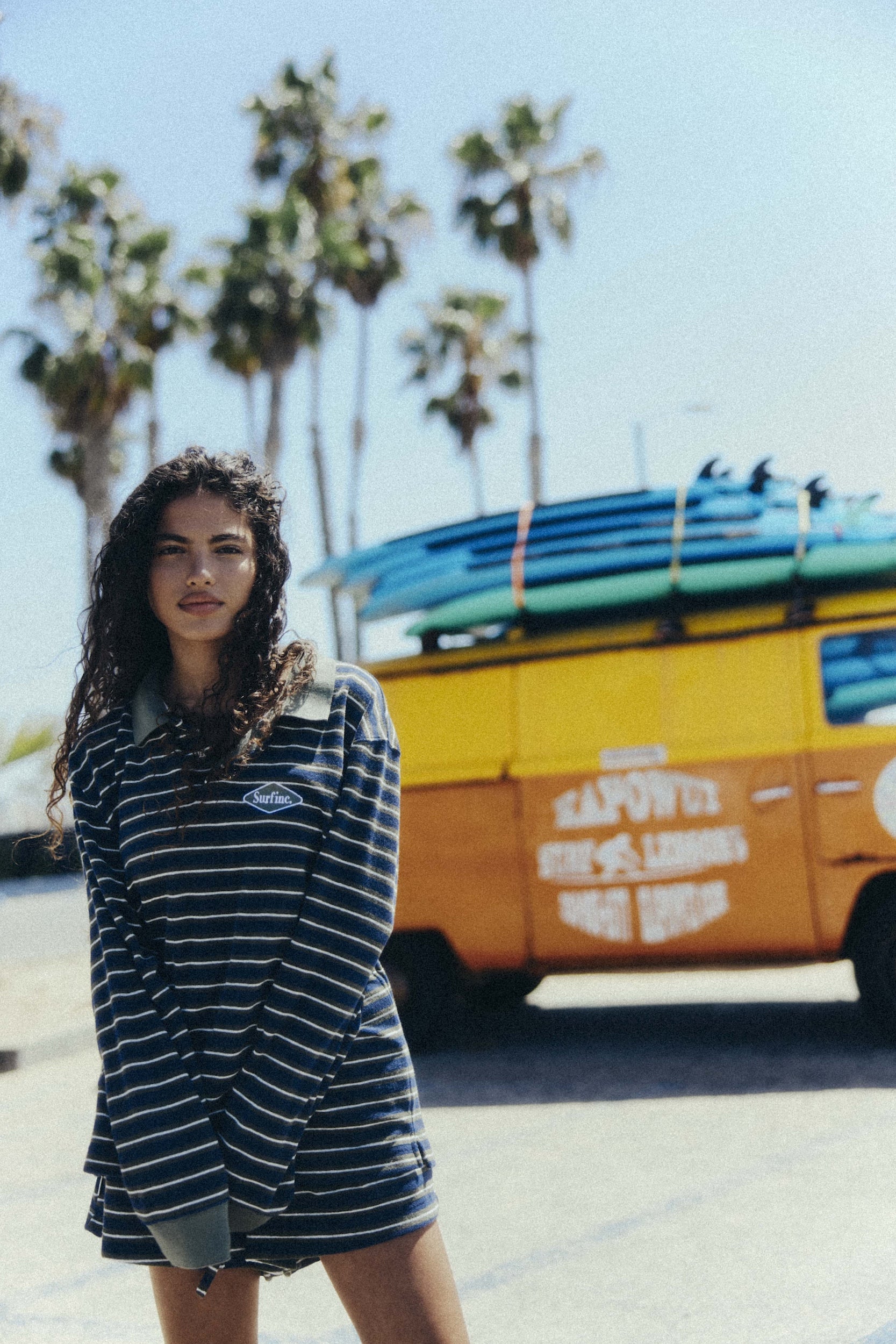 Striped Rugby Shorts - Navy Blue