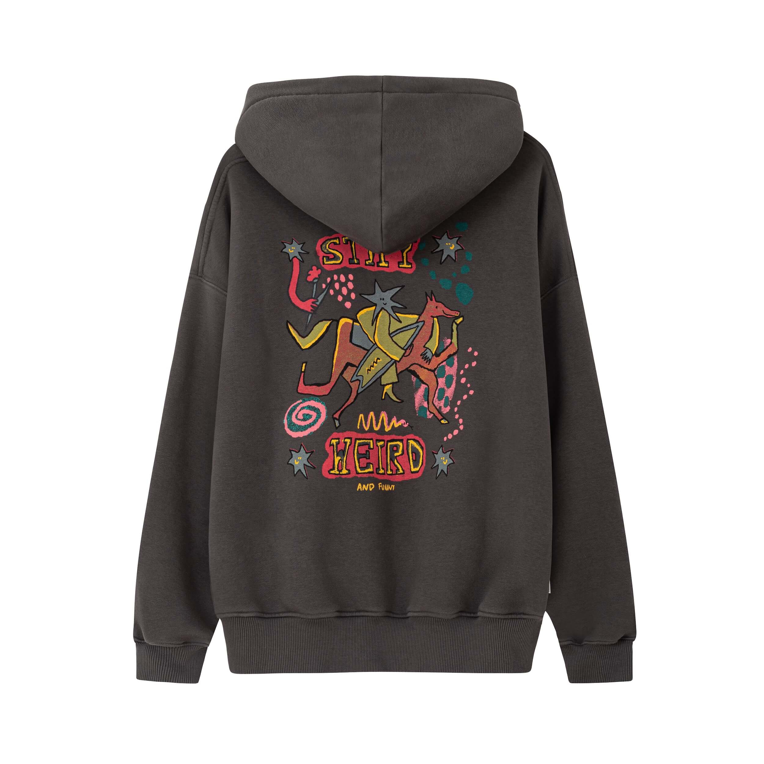 Stay Weird Hoodie - Stone Grey