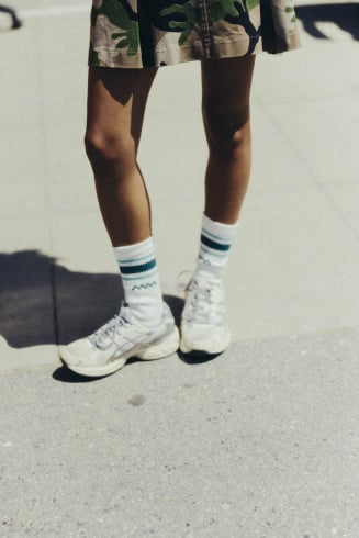 Striped Soft Socks - Paper White