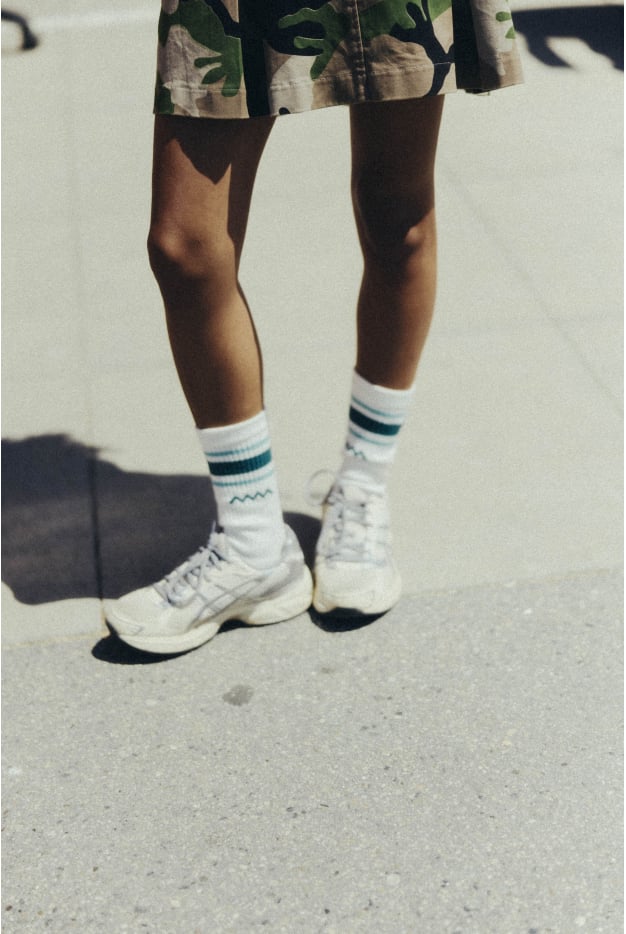 Striped Soft Socks - Paper White