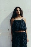 Ruffled Bauble Top- Space Black Ruffled Bauble Top- Space Black