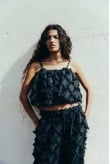 Ruffled Bauble Top- Space Black Ruffled Bauble Top- Space Black