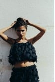 Ruffled Bauble Top- Space Black Ruffled Bauble Top- Space Black