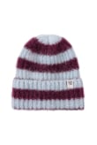 Olivia Striped Beanie - Denim Blue & Burgundy
