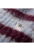 Olivia Striped Beanie - Denim Blue & Burgundy