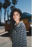Striped Rugby Polo - Navy Blue