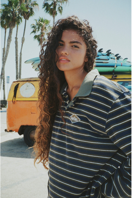 Striped Rugby Polo - Navy Blue Striped Rugby Polo - Navy Blue