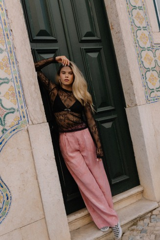 Blushed Loose Pants - Pink Kush