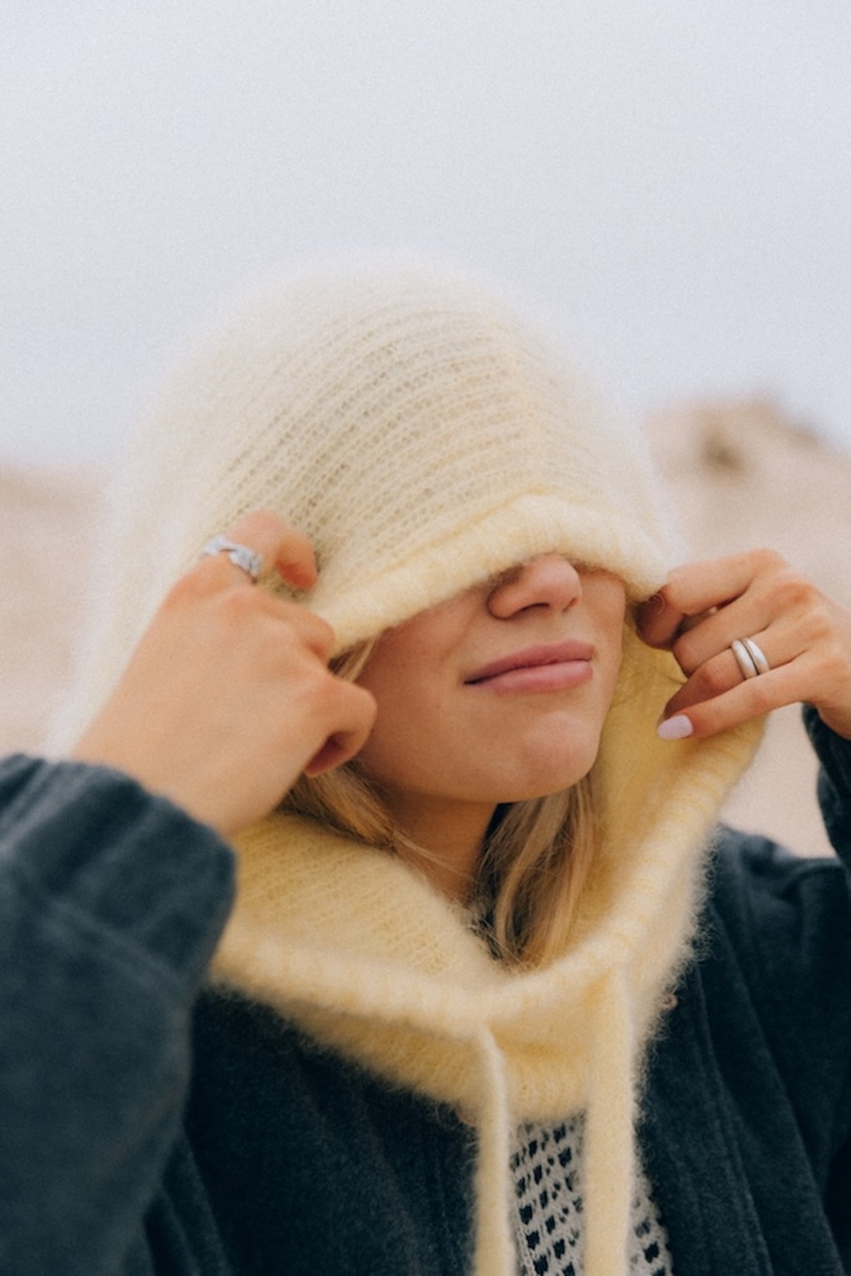 Wool Fluffy Balaclava - Yellow Wool Fluffy Balaclava - Yellow
