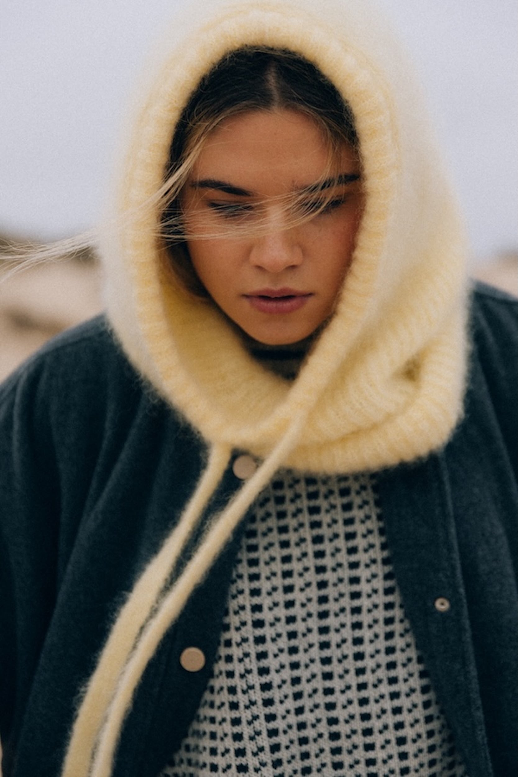 Wool Fluffy Balaclava - Yellow Wool Fluffy Balaclava - Yellow