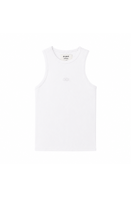 Stonewashed Rib Top - Vintage White Stonewashed Rib Top - Vintage White