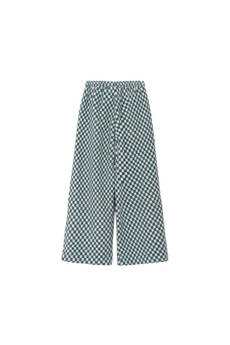 Checkered Soft Loose Pants - White Sage Checkered Soft Loose Pants - White Sage