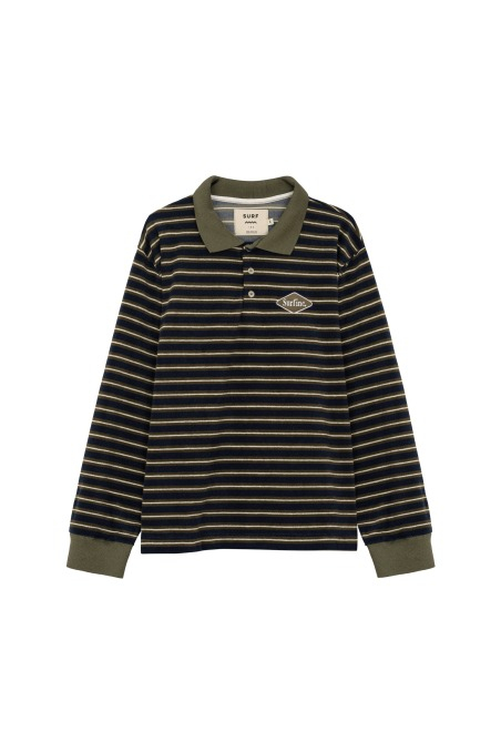 Striped Rugby Polo - Navy Blue Striped Rugby Polo - Navy Blue