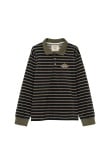 Striped Rugby Polo - Navy Blue