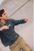 Striped Rugby Polo - Navy Blue Striped Rugby Polo - Navy Blue