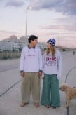 Checkered Soft Loose Pants - White Sage Checkered Soft Loose Pants - White Sage