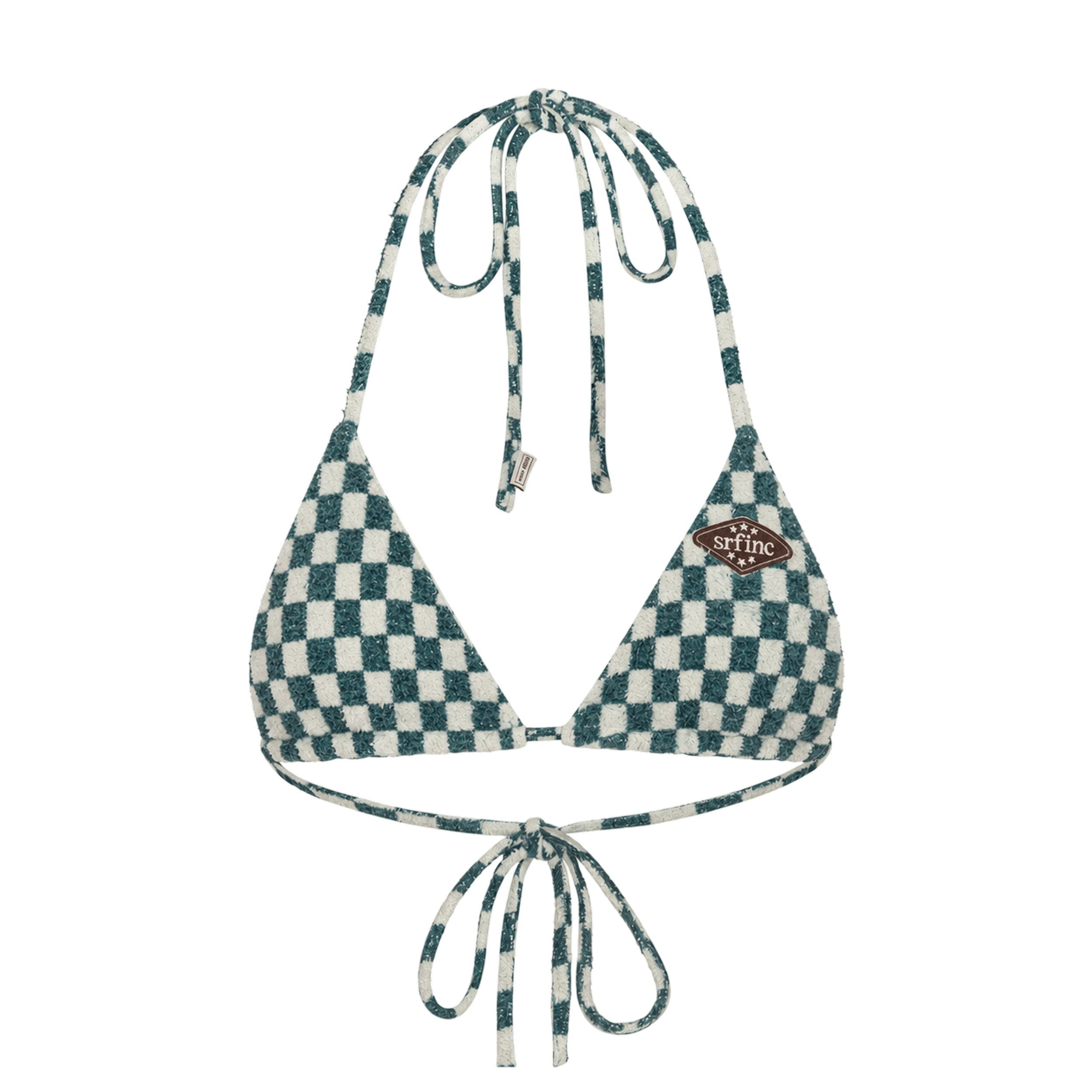 Checkered Soft Triangle Bra - White Sage Checkered Soft Triangle Bra - White Sage