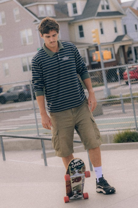 Striped Rugby Polo - Navy Blue Striped Rugby Polo - Navy Blue