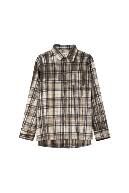Checked & Decked Flannel Shirt - Stone Grey Checked & Decked Flannel Shirt - Stone Grey