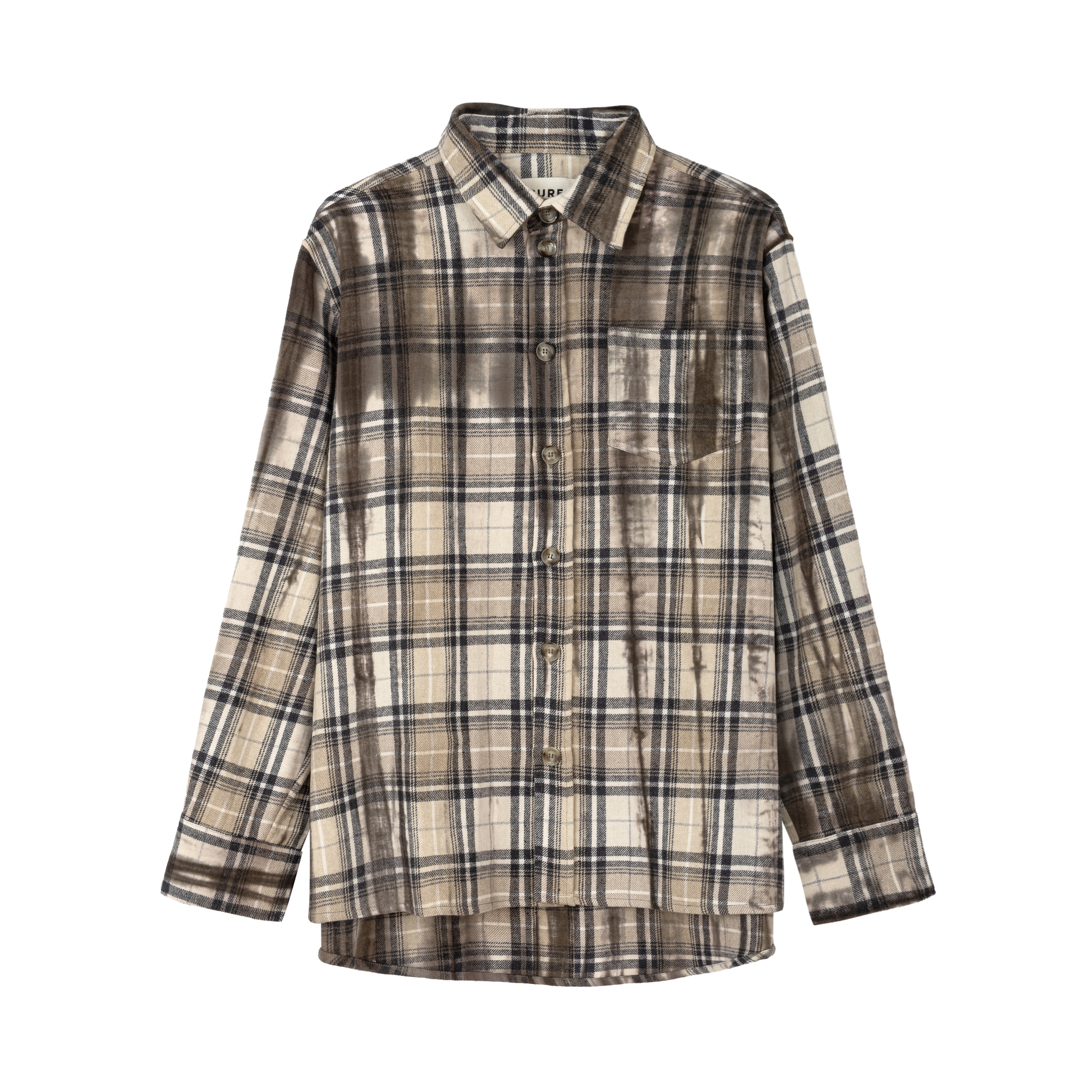 Checked & Decked Flannel Shirt - Stone Grey Checked & Decked Flannel Shirt - Stone Grey