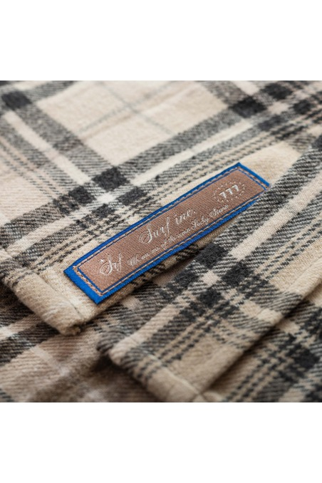 Checked & Decked Flannel Shirt - Stone Grey Checked & Decked Flannel Shirt - Stone Grey