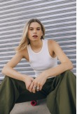 Stonewashed Rib Top - Vintage White Stonewashed Rib Top - Vintage White